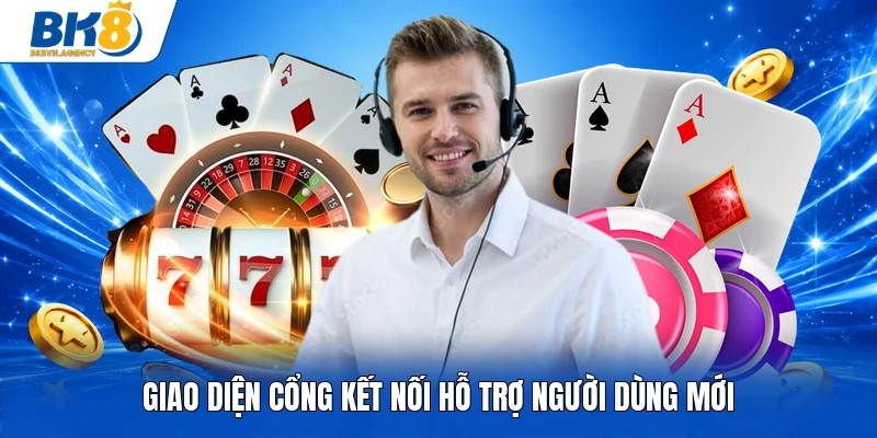 Giao diện cổng kết nối hỗ trợ người dùng mới